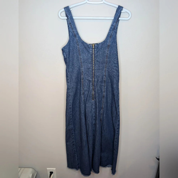 NWT Joie Sleeveless Mini Midi 100% Cotton Blue Denim Dress Women Small - Picture 2 of 10